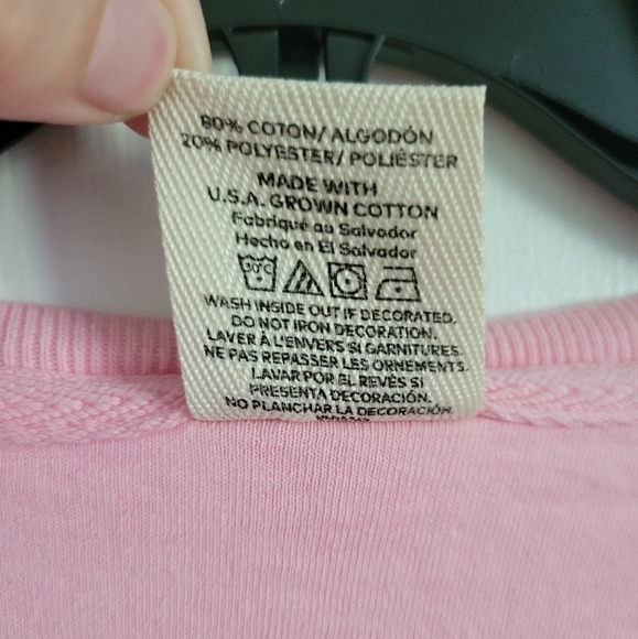 Comfort Wash Women's Pink Embroidered BAMA Long Sleeve Sweatshirt Size Small - Picture 5 of 5